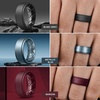 image:imageEgnaro Mens Silicone Wedding Rings 8mm Wide 2mm Thick Step Edge size 714D2Black  Dark Gray  Metallic Blue  Light Gray  Maroon  Black Gray  Metallic Gun
