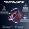 image:imageEgnaro Mens Silicone Wedding Rings 8mm Wide 2mm Thick Step Edge size 714D2Black  Dark Gray  Metallic Blue  Light Gray  Maroon  Black Gray  Metallic Gun