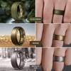 image:imageEgnaro Mens Silicone Wedding Rings 8mm Wide 2mm Thick Step Edge size 714D6Black  Dark Silver  Black Gray Camo  Olive Green  Bronze  Metallic Gun