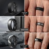 image:imageEgnaro Mens Wedding Rings 8mm Wide 2mm Thick Rubber Bands Breathable and Flexible Step Edge Ring Variety Multipack 17 For Gym Workout Travel Daily WearSETF2Black  Metal Black Gray Black  Black Gray Camo Black  Olive Green Black  Bronze Black