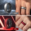 image:imageEgnaro Mens Wedding Rings 8mm Wide 2mm Thick Rubber Bands Breathable and Flexible Step Edge Ring Variety Multipack 17 For Gym Workout Travel Daily WearSETSOlive Green Black White Black Silver Black Red Black