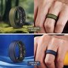 image:imageEgnaro Mens Wedding Rings 8mm Wide 2mm Thick Rubber Bands Breathable and Flexible Step Edge Ring Variety Multipack 17 For Gym Workout Travel Daily WearSETJBlack Black Olive Green Black Dark Blue Black Night Brown Black