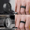 image:imageEgnaro Mens Wedding Rings 8mm Wide 2mm Thick Rubber Bands Breathable and Flexible Step Edge Ring Variety Multipack 17 For Gym Workout Travel Daily WearSETE1Gray Camo Black  Black Light Gray  Pine Green Black  Black