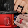 image:imageEgnaro Mens Wedding Rings 8mm Wide 2mm Thick Rubber Bands Breathable and Flexible Step Edge Ring Variety Multipack 17 For Gym Workout Travel Daily WearSETKBlack Dark Blue Red Black Gray