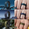 image:imageEgnaro Mens Wedding Rings 8mm Wide 2mm Thick Rubber Bands Breathable and Flexible Step Edge Ring Variety Multipack 17 For Gym Workout Travel Daily WearSETF11Light Gray  White Black  Black  Black Gray  Twilight Blue Black  Dark Blue Black  Dark Blue Black