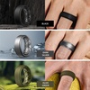 image:imageEgnaro Mens Wedding Rings 8mm Wide 2mm Thick Rubber Bands Breathable and Flexible Step Edge Ring Variety Multipack 17 For Gym Workout Travel Daily WearSETHBlack Grey Dark Silver Silver Red Olive Green