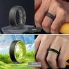 image:imageEgnaro Mens Wedding Rings 8mm Wide 2mm Thick Rubber Bands Breathable and Flexible Step Edge Ring Variety Multipack 17 For Gym Workout Travel Daily WearSETGBlack Black Gray Gray Black Light Blue Black Yellow Green
