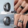 image:imageEgnaro Mens Wedding Rings 8mm Wide 2mm Thick Rubber Bands Breathable and Flexible Step Edge Ring Variety Multipack 17 For Gym Workout Travel Daily WearSETLRed Black Orange Black Grey Camo Black Deep Silver Black