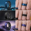 image:imageEgnaro Mens Wedding Rings 8mm Wide 2mm Thick Rubber Bands Breathable and Flexible Step Edge Ring Variety Multipack 17 For Gym Workout Travel Daily WearSETF22Metallic Royal Blue Black  Black  Metallic Purple Black  Metallic Bronze Black  Black Gray Camo