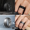 image:imageEgnaro Mens Wedding Rings 8mm Wide 2mm Thick Rubber Bands Breathable and Flexible Step Edge Ring Variety Multipack 17 For Gym Workout Travel Daily WearSETBBlack Black Gray Gray Dark Silver Dark Silver Silver Silver