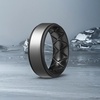 image:imageEgnaro Mens Wedding Rings 8mm Wide 2mm Thick Rubber Bands Breathable and Flexible Step Edge Ring Variety Multipack 17 For Gym Workout Travel Daily WearSETDDark Silver Black