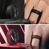 image:imageEgnaro Mens Wedding Rings 8mm Wide 2mm Thick Rubber Bands Breathable and Flexible Step Edge Ring Variety Multipack 17 For Gym Workout Travel Daily WearSETFBlack Black Gray Gray Dark Blue Black Night Brown Black