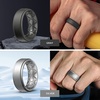 image:imageEgnaro Mens Wedding Rings 8mm Wide 2mm Thick Rubber Bands Breathable and Flexible Step Edge Ring Variety Multipack 17 For Gym Workout Travel Daily WearSETBBlack Black Gray Gray Dark Silver Dark Silver Silver Silver