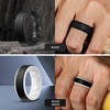 image:imageEgnaro Mens Wedding Rings 8mm Wide 2mm Thick Rubber Bands Breathable and Flexible Step Edge Ring Variety Multipack 17 For Gym Workout Travel Daily WearSETMBlack Black Black White White Black Gold Gold
