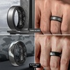 image:imageEgnaro Mens Wedding Rings 8mm Wide 2mm Thick Rubber Bands Breathable and Flexible Step Edge Ring Variety Multipack 17 For Gym Workout Travel Daily WearSETF6Black  Black Gray Black  Metallic Silver Black  Black Gray Camo Black
