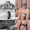 image:imageEgnaro Mens Wedding Rings 8mm Wide 2mm Thick Rubber Bands Breathable and Flexible Step Edge Ring Variety Multipack 17 For Gym Workout Travel Daily WearSETF11Light Gray  White Black  Black  Black Gray  Twilight Blue Black  Dark Blue Black  Dark Blue Black