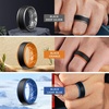 image:imageEgnaro Mens Wedding Rings 8mm Wide 2mm Thick Rubber Bands Breathable and Flexible Step Edge Ring Variety Multipack 17 For Gym Workout Travel Daily WearSETIBlack Black Dark Blue Dark Blue Black Deep Silver Black Orange Black Light Blue Black Bronze