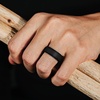 image:imageEgnaro Mens Wedding Rings 8mm Wide 2mm Thick Rubber Bands Breathable and Flexible Step Edge Ring Variety Multipack 17 For Gym Workout Travel Daily WearSETF3All Black