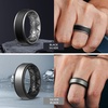 image:imageEgnaro Mens Wedding Rings 8mm Wide 2mm Thick Rubber Bands Breathable and Flexible Step Edge Ring Variety Multipack 17 For Gym Workout Travel Daily WearSETABlack Black Dark Silver Black Black Dark Silver Bronze Black