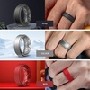 image:imageEgnaro Mens Wedding Rings 8mm Wide 2mm Thick Rubber Bands Breathable and Flexible Step Edge Ring Variety Multipack 17 For Gym Workout Travel Daily WearSETHBlack Grey Dark Silver Silver Red Olive Green