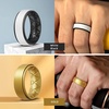 image:imageEgnaro Mens Wedding Rings 8mm Wide 2mm Thick Rubber Bands Breathable and Flexible Step Edge Ring Variety Multipack 17 For Gym Workout Travel Daily WearSETMBlack Black Black White White Black Gold Gold