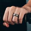 image:imageEgnaro Mens Wedding Rings 8mm Wide 2mm Thick Rubber Bands Breathable and Flexible Step Edge Ring Variety Multipack 17 For Gym Workout Travel Daily WearSETDDark Silver Black