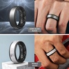 image:imageEgnaro Mens Wedding Rings 8mm Wide 2mm Thick Rubber Bands Breathable and Flexible Step Edge Ring Variety Multipack 17 For Gym Workout Travel Daily WearSETTDark Silver Black Marble Black Dark Blue Black Black Black