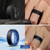 image:imageEgnaro Mens Wedding Rings 8mm Wide 2mm Thick Rubber Bands Breathable and Flexible Step Edge Ring Variety Multipack 17 For Gym Workout Travel Daily WearSETGBlack Black Gray Gray Black Light Blue Black Yellow Green