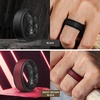 image:imageEgnaro Mens Wedding Rings 8mm Wide 2mm Thick Rubber Bands Breathable and Flexible Step Edge Ring Variety Multipack 17 For Gym Workout Travel Daily WearSETJBlack Black Olive Green Black Dark Blue Black Night Brown Black