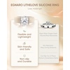 image:imageEgnaro Silicone Anniversary Ring with Stone Cushion Cut Cubic ZirconiaSETANude  Rose Gold