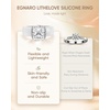 image:imageEgnaro Silicone Anniversary Ring with Stone Cushion Cut Cubic ZirconiaSETBWhite  Silver