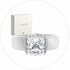 image:imageEgnaro Silicone Anniversary Ring with Stone Cushion Cut Cubic ZirconiaSETBWhite  Silver
