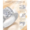 image:imageEgnaro Silicone Anniversary Ring with Stone Cushion Cut Cubic ZirconiaSETBWhite  Silver