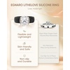 image:imageEgnaro Silicone Anniversary Ring with Stone Cushion Cut Cubic ZirconiaSETCBlack  Rose Gold