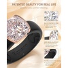 image:imageEgnaro Silicone Anniversary Ring with Stone Cushion Cut Cubic ZirconiaSETCBlack  Rose Gold