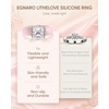image:imageEgnaro Silicone Anniversary Ring with Stone Cushion Cut Cubic ZirconiaSETDCherry Pink  Rose Gold