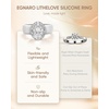 image:imageEgnaro Silicone Promise Ring with Stone Oval Cut Cubic Zirconia For HerSETBWhite  Silver