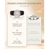 image:imageEgnaro Silicone Promise Ring with Stone Oval Cut Cubic Zirconia For HerSETCBlack  Rose Gold