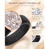 image:imageEgnaro Silicone Promise Ring with Stone Oval Cut Cubic Zirconia For HerSETCBlack  Rose Gold