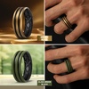 image:imageEgnaro Silicone Ring for Him with 2 Layers Multicolor Rubber Wedding Bands with Air Flow Grooves1467 Variety MultipackSETA1 Black  Dark SilverBlack  Olive GreenBlack  BronzeBlack