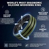 image:imageEgnaro Silicone Ring for Him with 2 Layers Multicolor Rubber Wedding Bands with Air Flow Grooves1467 Variety MultipackSETA1 Black  Dark SilverBlack  Olive GreenBlack  BronzeBlack