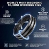 image:imageEgnaro Silicone Ring for Him with 2 Layers Multicolor Rubber Wedding Bands with Air Flow Grooves1467 Variety MultipackSETA1 Dark SilverBlack