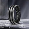 image:imageEgnaro Silicone Ring for Him with 2 Layers Multicolor Rubber Wedding Bands with Air Flow Grooves1467 Variety MultipackSETA1 Dark SilverBlack