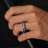 image:imageEgnaro Silicone Ring for Him with 2 Layers Multicolor Rubber Wedding Bands with Air Flow Grooves1467 Variety MultipackSETA1 Dark SilverBlack