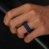 image:imageEgnaro Silicone Ring for Him with 2 Layers Multicolor Rubber Wedding Bands with Air Flow Grooves1467 Variety MultipackSETA2 BlackLight Blue