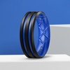 image:imageEgnaro Silicone Ring for Him with 2 Layers Multicolor Rubber Wedding Bands with Air Flow Grooves1467 Variety MultipackSETA2 BlackLight Blue