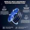 image:imageEgnaro Silicone Ring for Him with 2 Layers Multicolor Rubber Wedding Bands with Air Flow Grooves1467 Variety MultipackSETA2 BlackLight Blue