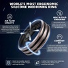 image:imageEgnaro Silicone Ring for Him with 2 Layers Multicolor Rubber Wedding Bands with Air Flow Grooves1467 Variety MultipackSETA2 Metallic SilverBlack  Metallic PlatinumBlack  Black GrayBlack  BlackLight Gray