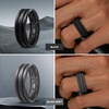 image:imageEgnaro Silicone Ring for Him with 2 Layers Multicolor Rubber Wedding Bands with Air Flow Grooves1467 Variety MultipackSETA3 Black  Black Gray  BlackLight Blue  BlackYellow Green