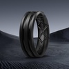 image:imageEgnaro Silicone Ring for Him with 2 Layers Multicolor Rubber Wedding Bands with Air Flow Grooves1467 Variety MultipackSETA3 Black